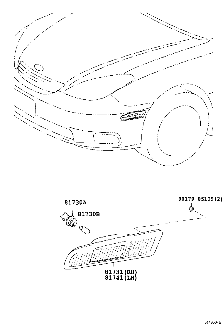  ES300 |  SIDE TURN SIGNAL LAMP OUTER MIRROR LAMP