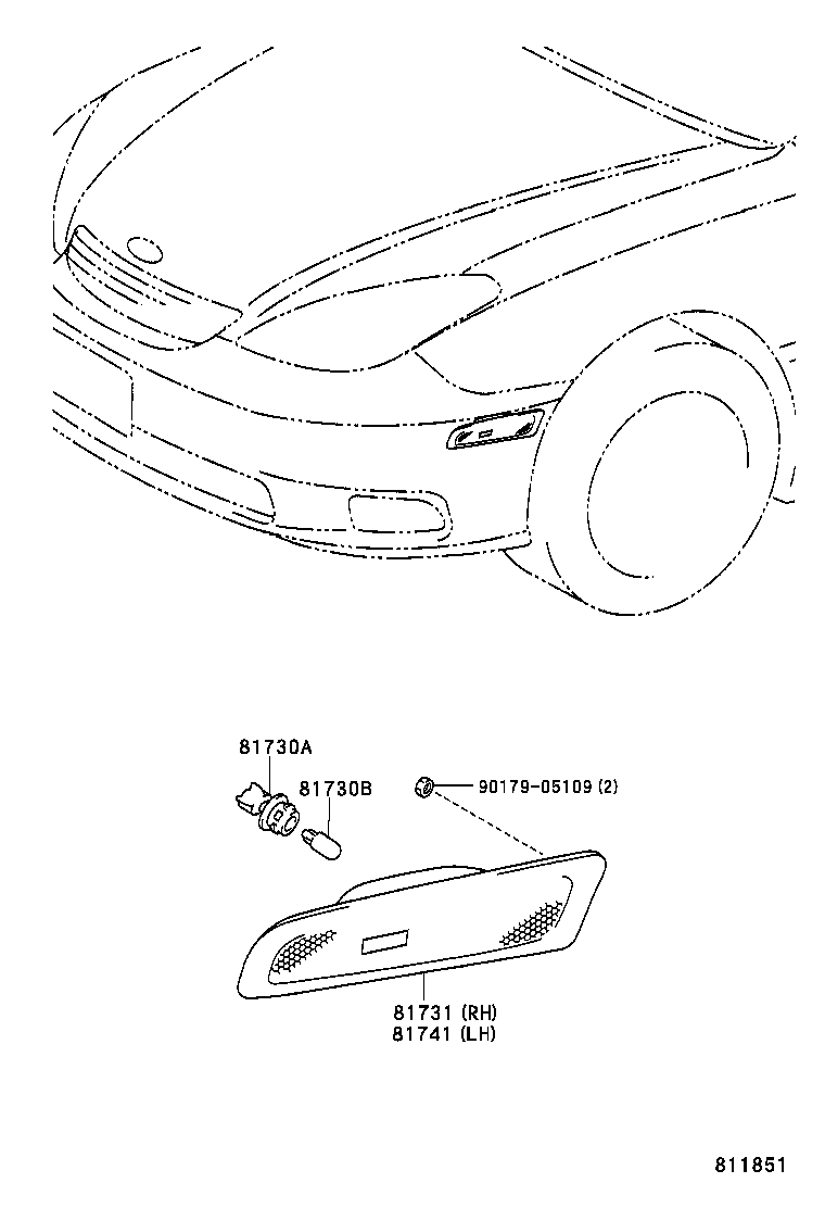  ES300 |  SIDE TURN SIGNAL LAMP OUTER MIRROR LAMP