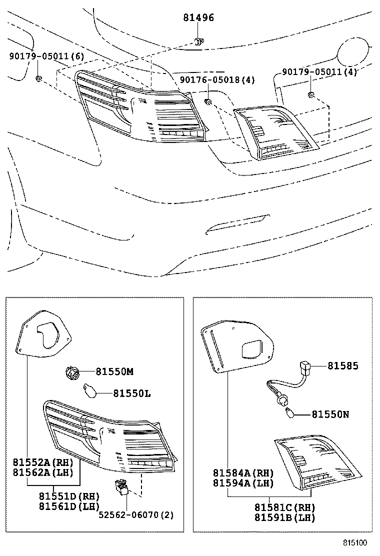  CAMRY AURION HV ARL |  REAR COMBINATION LAMP