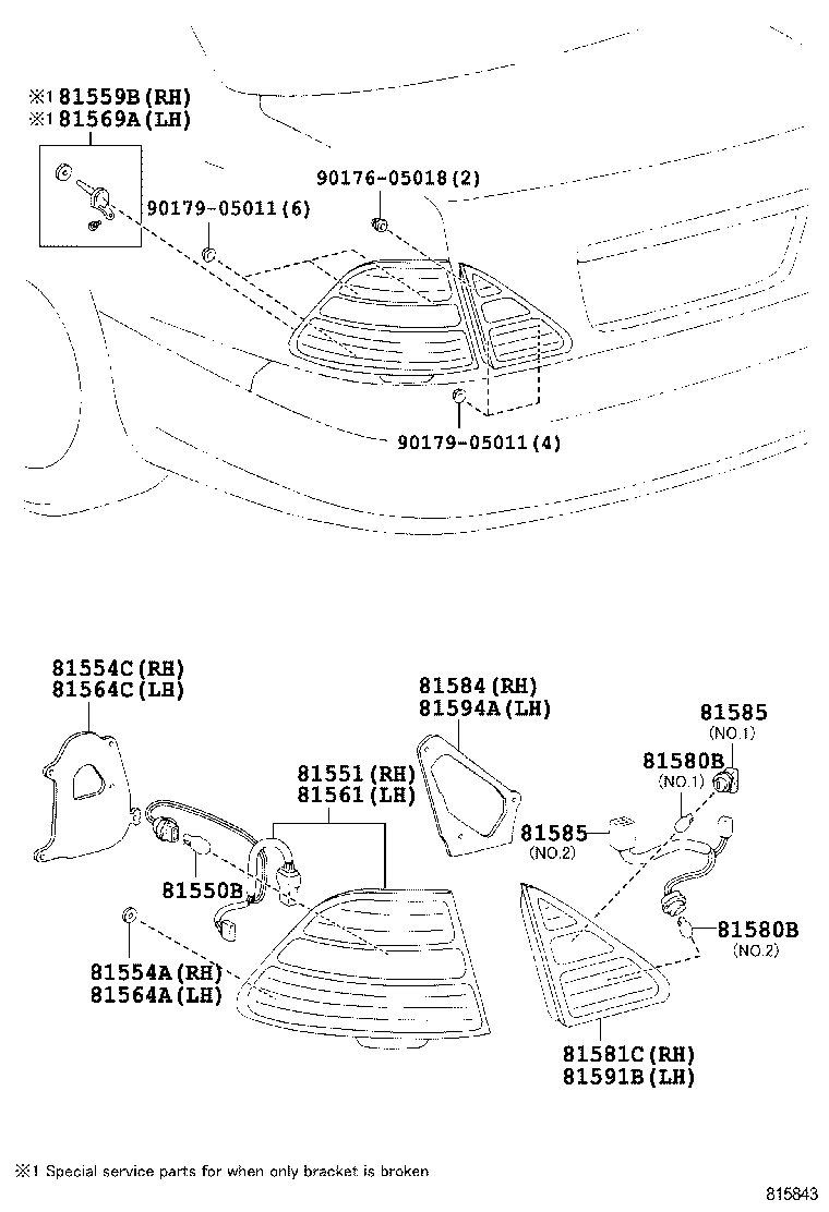  LS430 |  REAR COMBINATION LAMP