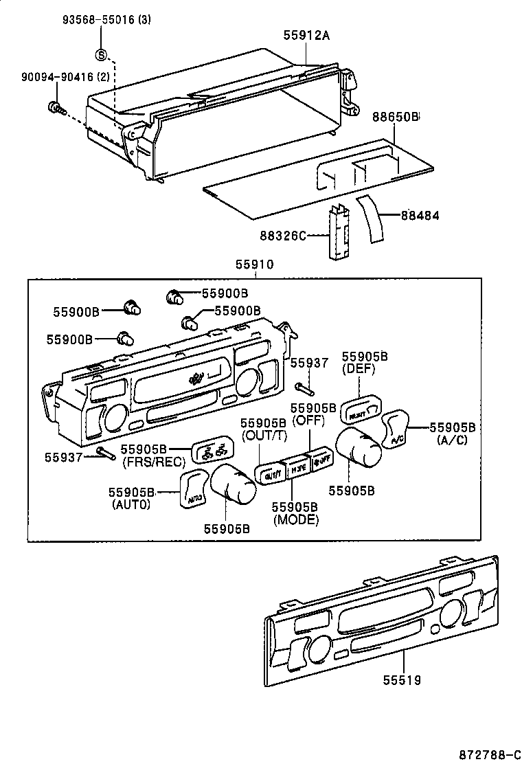  4RUNNER |  HEATING AIR CONDITIONING CONTROL AIR DUCT