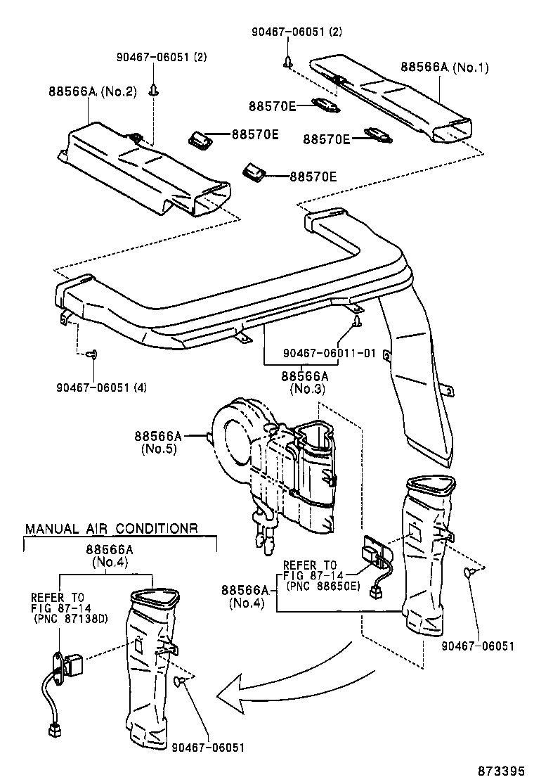  LAND CRUISER 90 |  HEATING AIR CONDITIONING CONTROL AIR DUCT