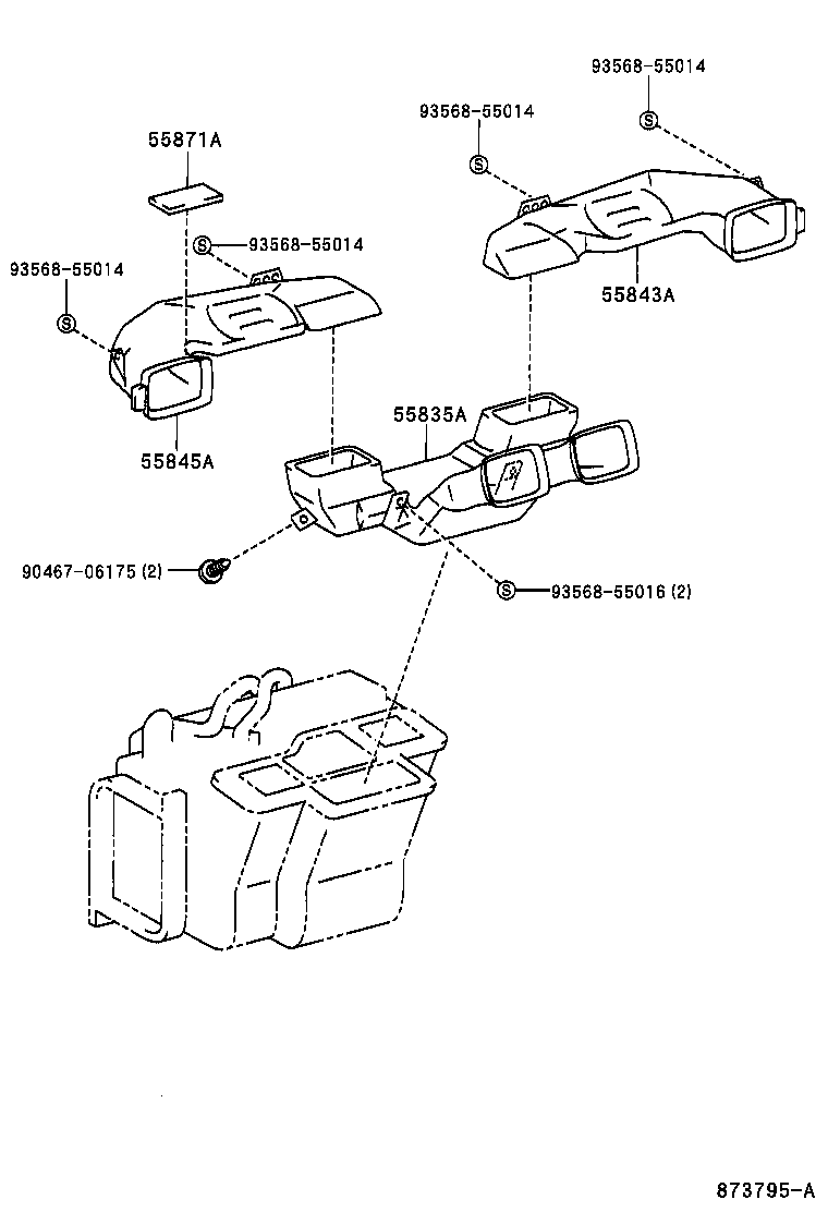  MR2 |  HEATING AIR CONDITIONING CONTROL AIR DUCT