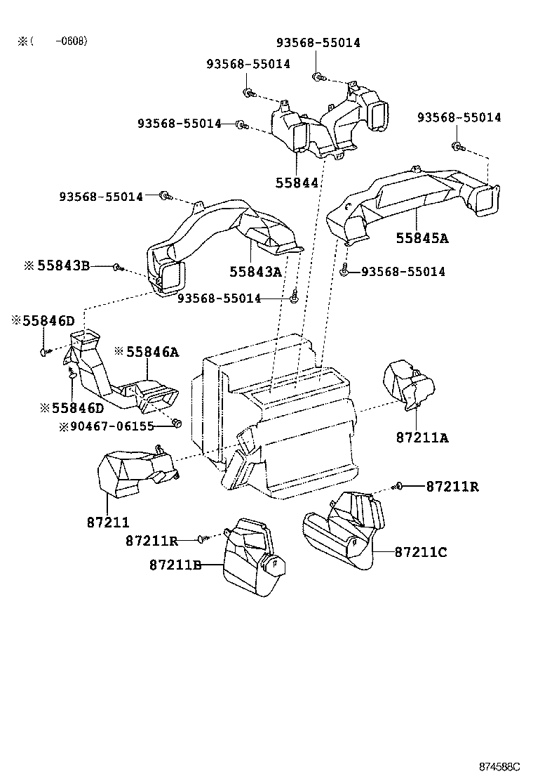  SC430 |  HEATING AIR CONDITIONING CONTROL AIR DUCT