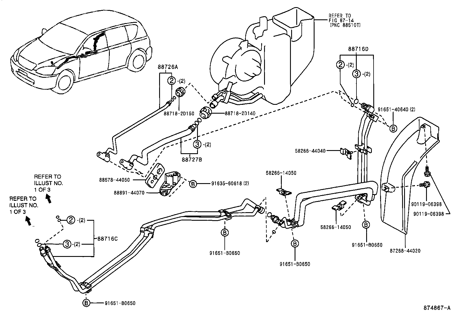  PICNIC AVENSIS VERSO |  HEATING AIR CONDITIONING COOLER PIPING