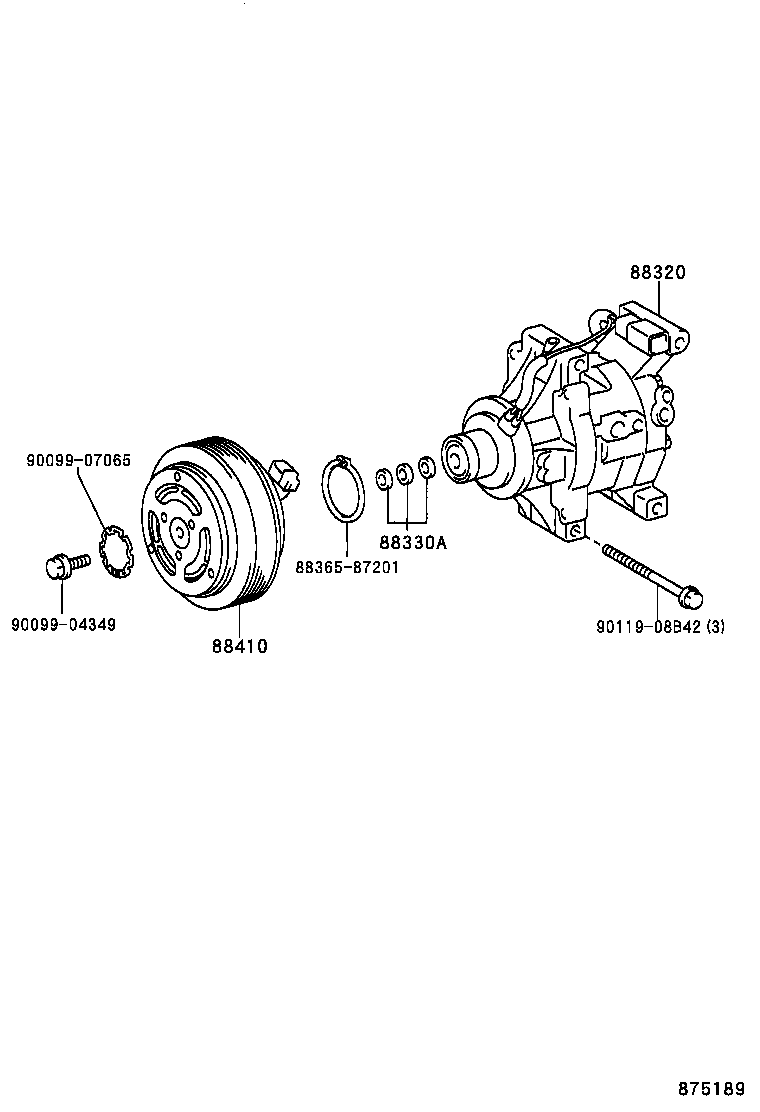  COROLLA 5D |  HEATING AIR CONDITIONING COMPRESSOR