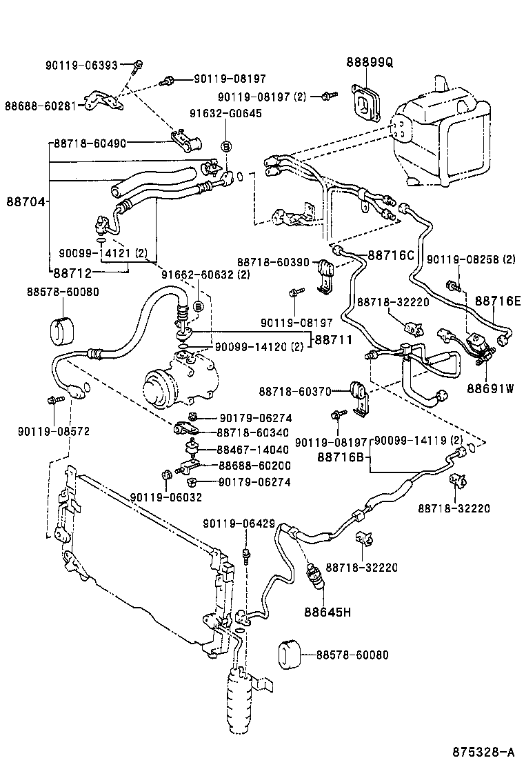  LAND CRUISER 80 |  HEATING AIR CONDITIONING COOLER PIPING