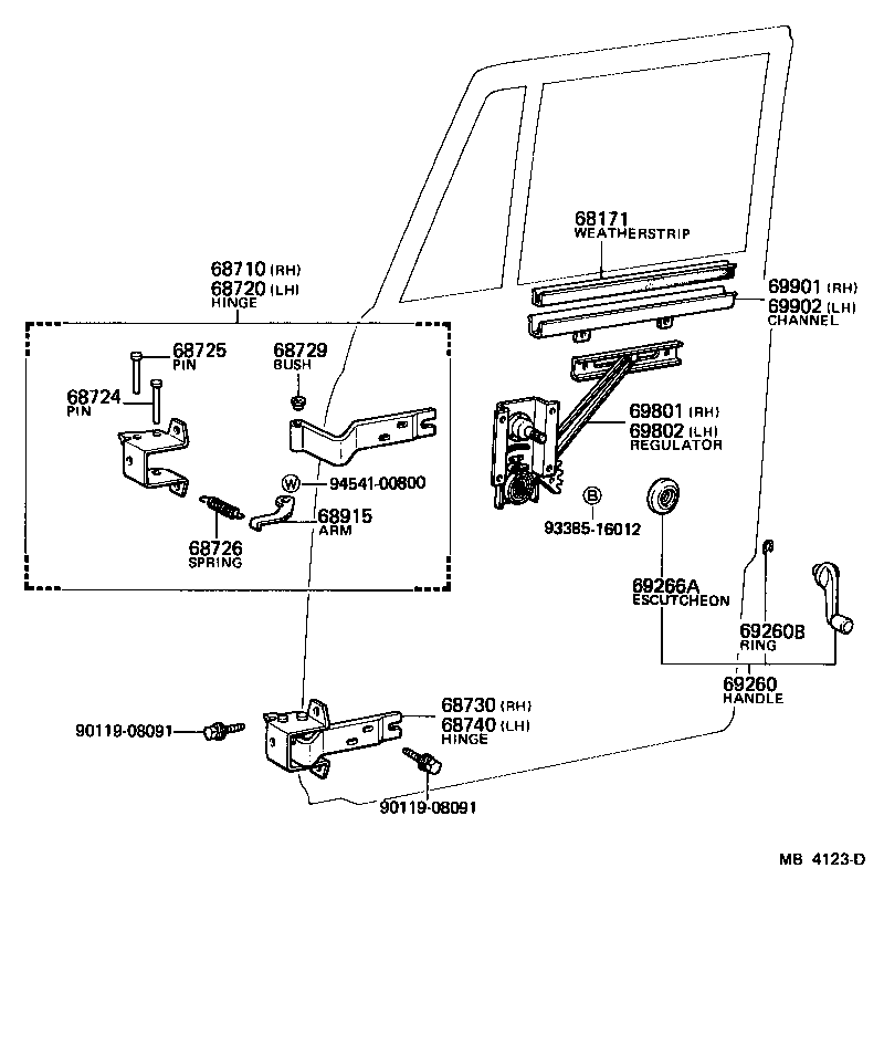  HEAVY DUTY TRUCK |  FRONT DOOR WINDOW REGULATOR HINGE