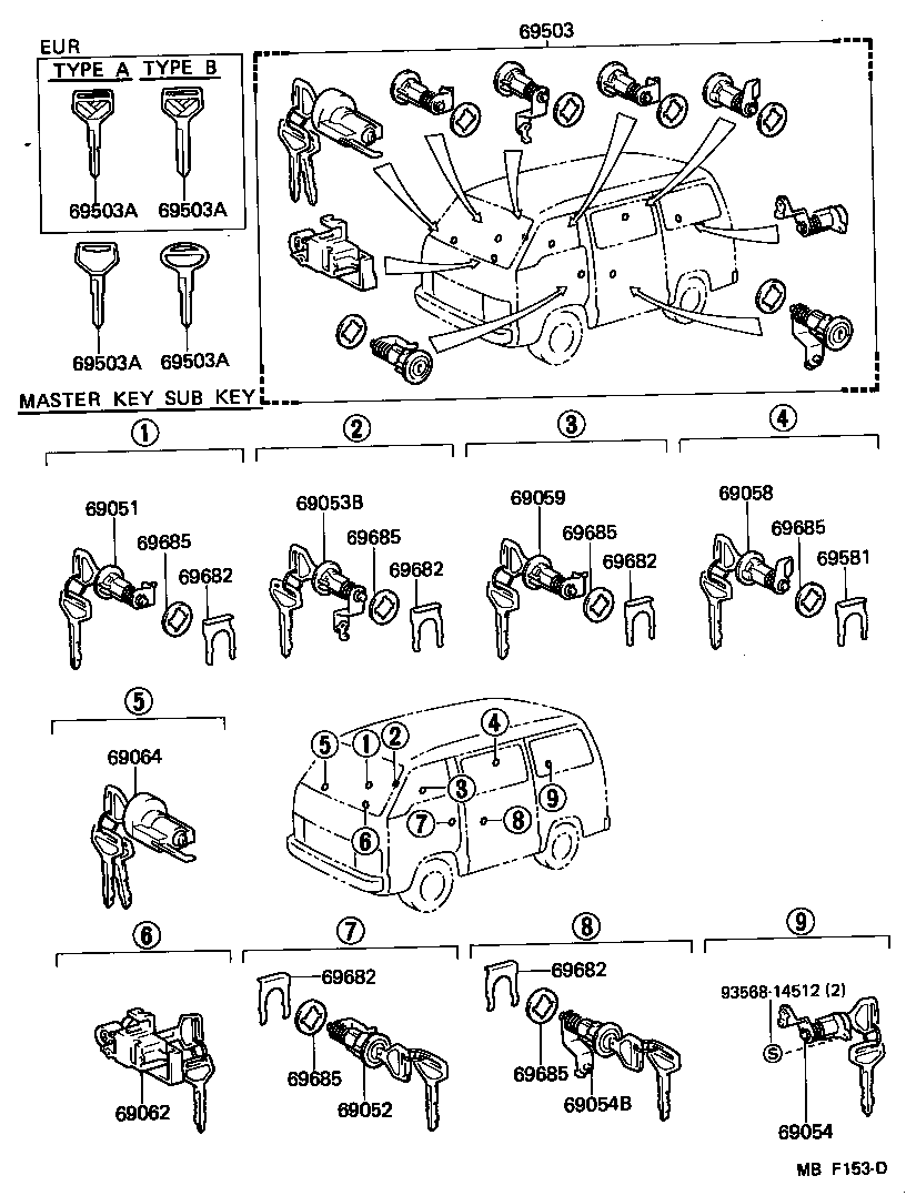  HIACE VAN COMUTER |  LOCK CYLINDER SET