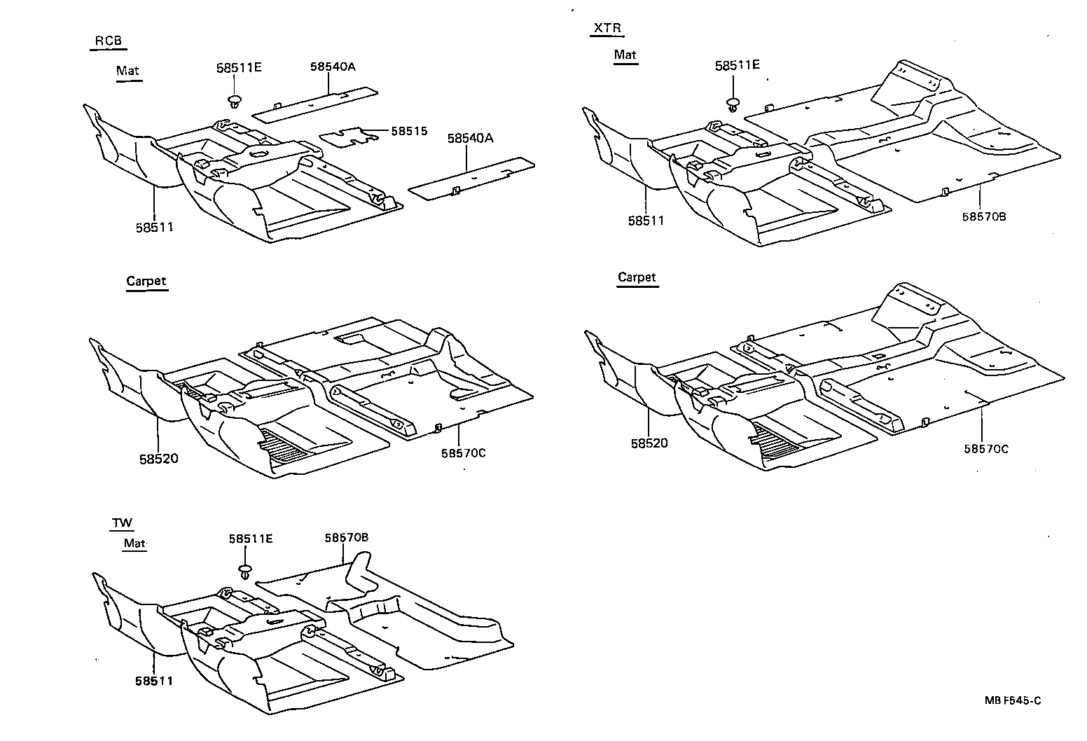  HILUX |  FLOOR MAT SILENCER PAD