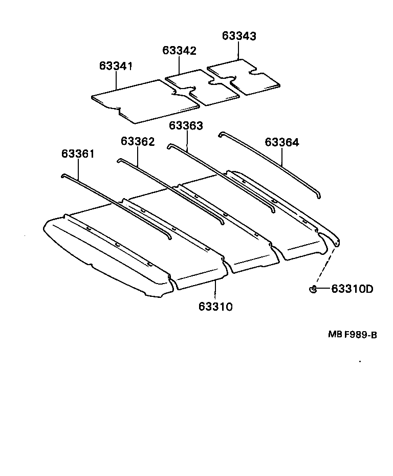  HILUX |  ROOF HEADLINING SILENCER PAD