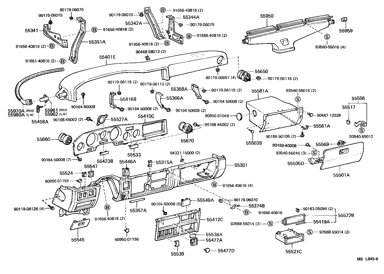  LAND CRUISER 60 |  INSTRUMENT PANEL GLOVE COMPARTMENT