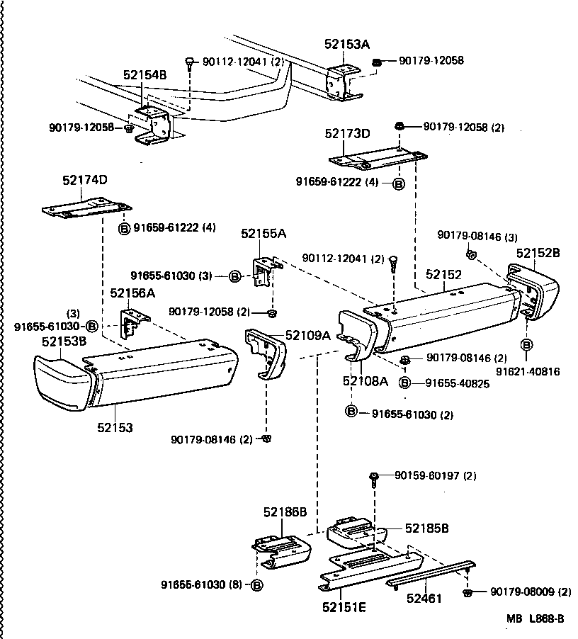  LAND CRUISER 60 |  REAR BUMPER BUMPER STAY