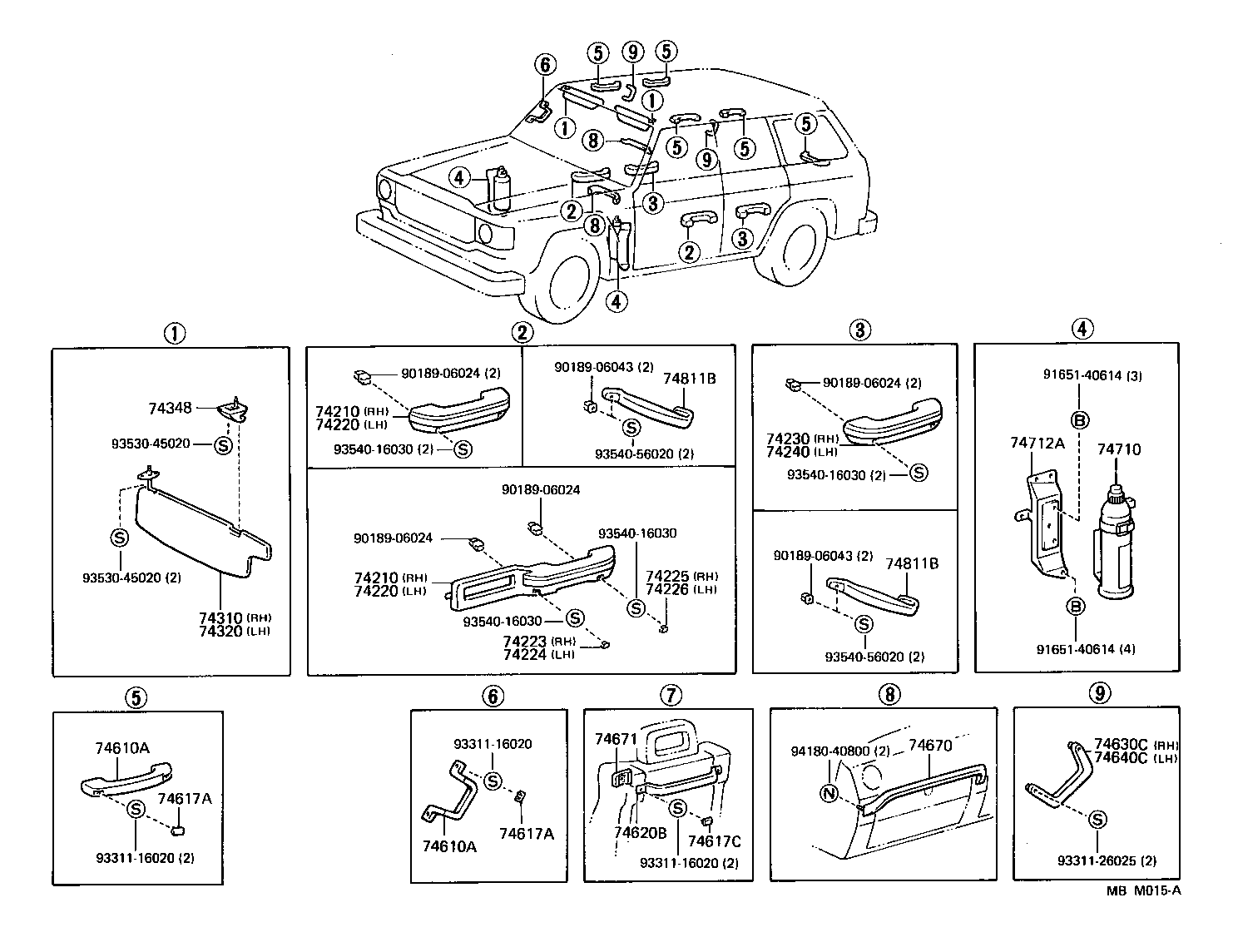  LAND CRUISER 60 |  ARMREST VISOR