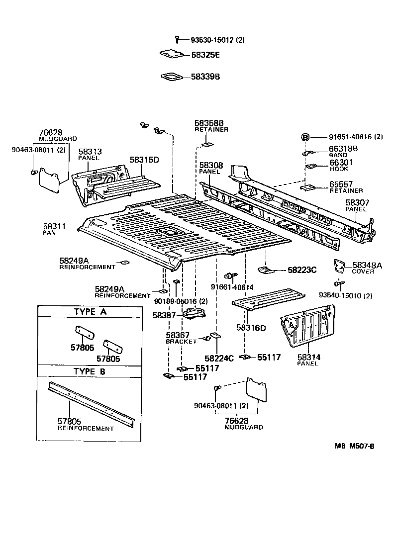  LAND CRUISER 60 |  REAR FLOOR PANEL REAR FLOOR MEMBER