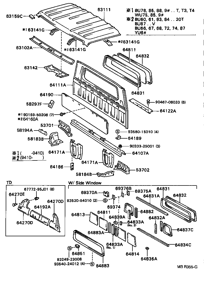  DYNA 200 |  ROOF PANEL BACK PANEL