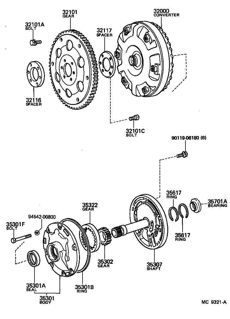  HIACE VAN COMUTER |  TORQUE CONVERTER FRONT OIL PUMP CHAIN ATM