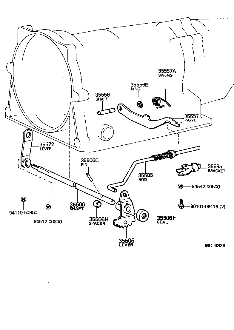  HIACE VAN COMUTER |  THROTTLE LINK VALVE LEVER ATM