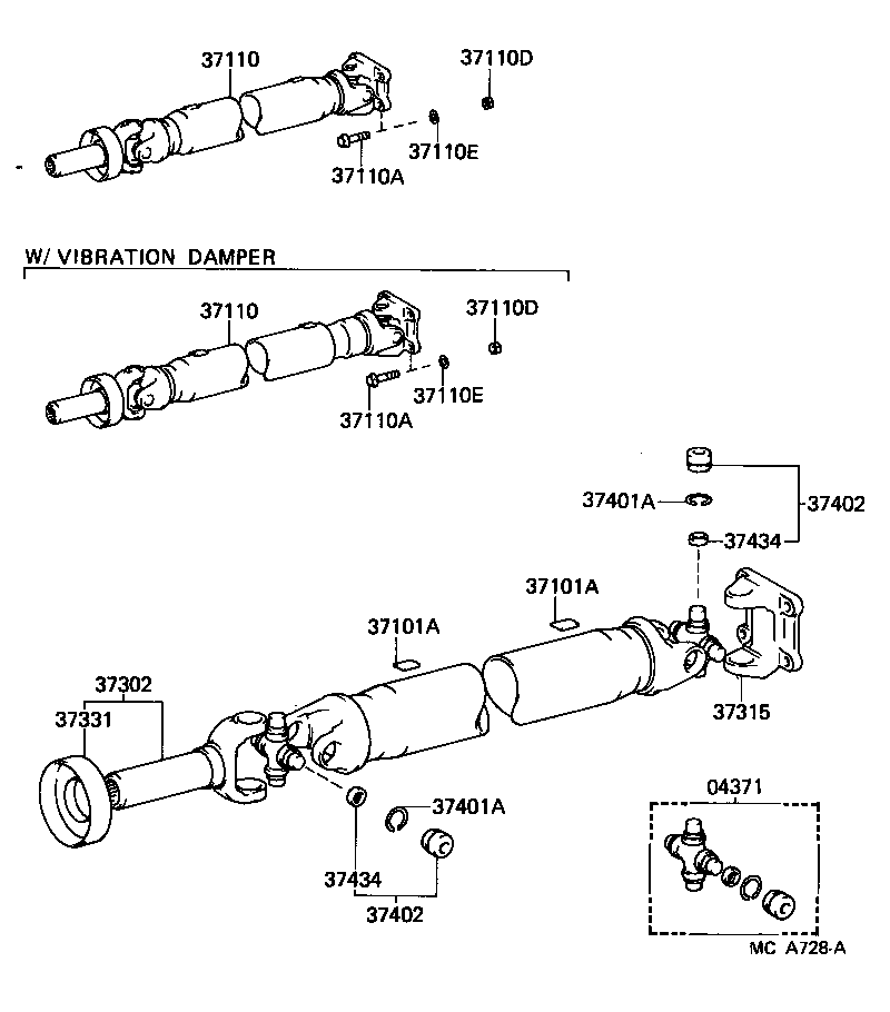  HIACE VAN COMUTER |  PROPELLER SHAFT UNIVERSAL JOINT