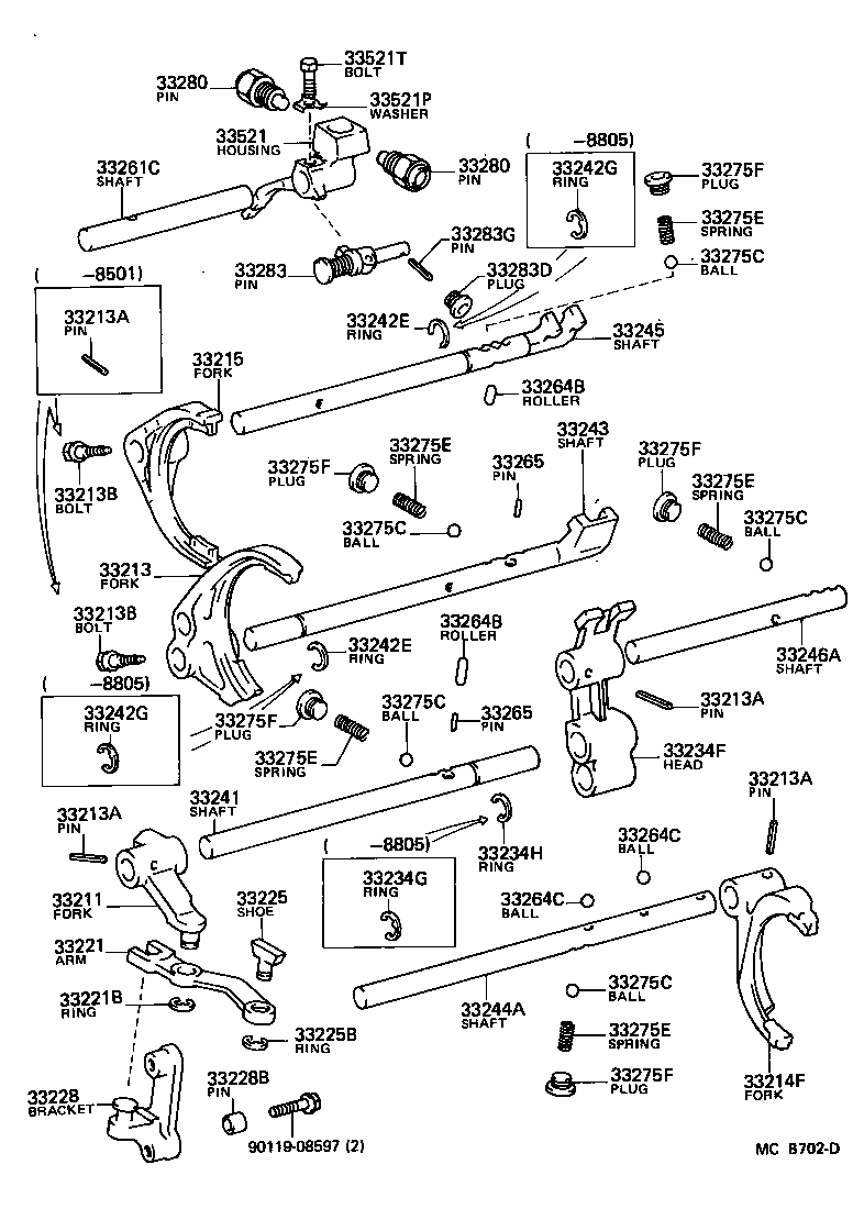  LAND CRUISER 70 |  GEAR SHIFT FORK LEVER SHAFT MTM