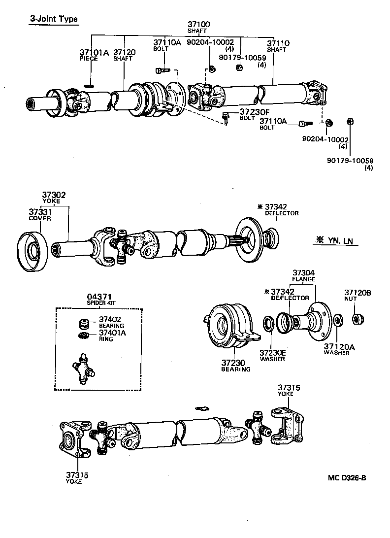  HILUX |  PROPELLER SHAFT UNIVERSAL JOINT