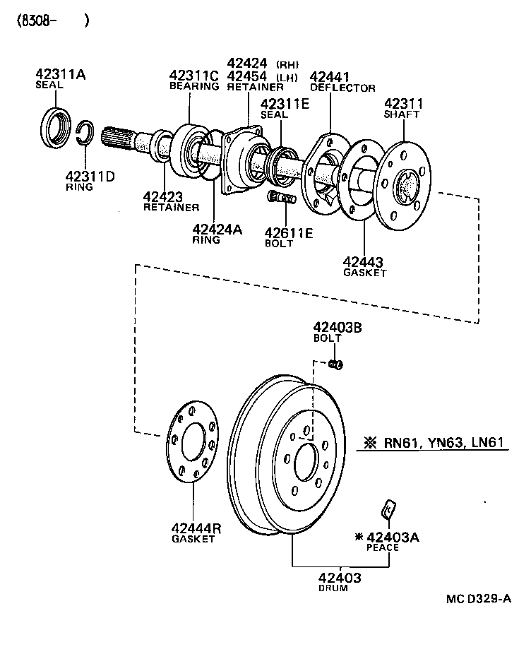  HILUX |  REAR AXLE SHAFT HUB