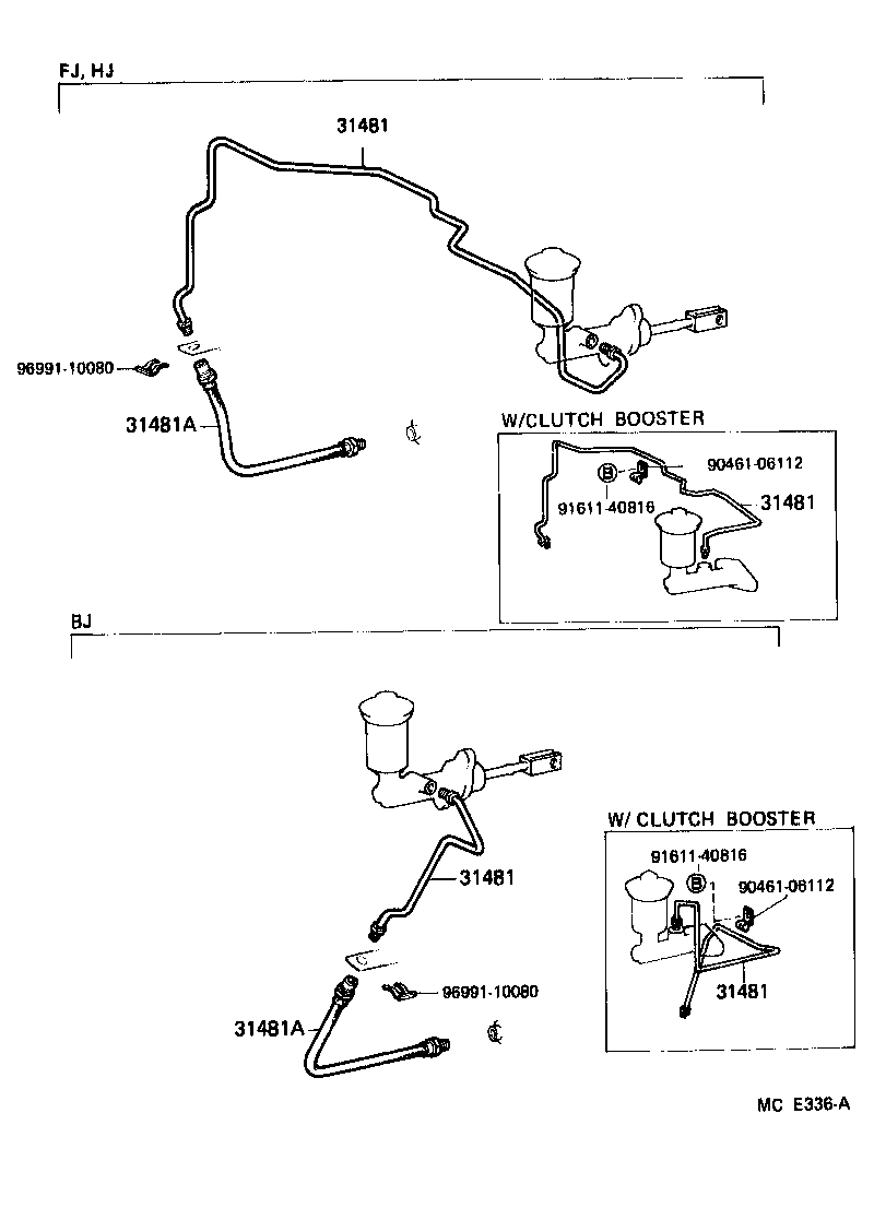  LAND CRUISER 60 |  CLUTCH PEDAL FLEXIBLE HOSE
