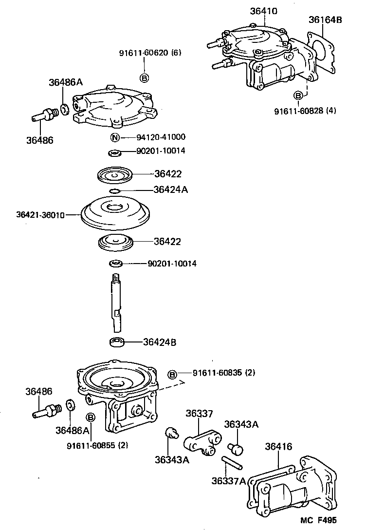  LAND CRUISER 60 |  DIAPHRAGM CYLINDER TRANSFER VACUUM ACTUATOR
