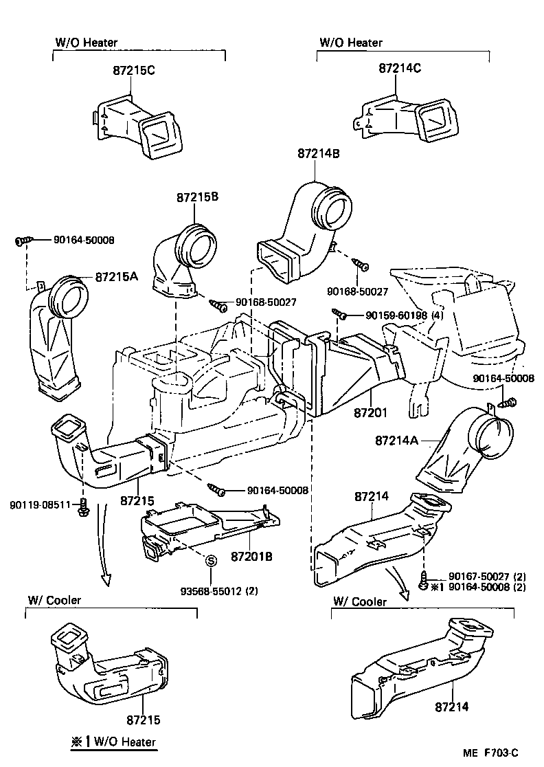  LAND CRUISER 70 |  HEATING AIR CONDITIONING CONTROL AIR DUCT