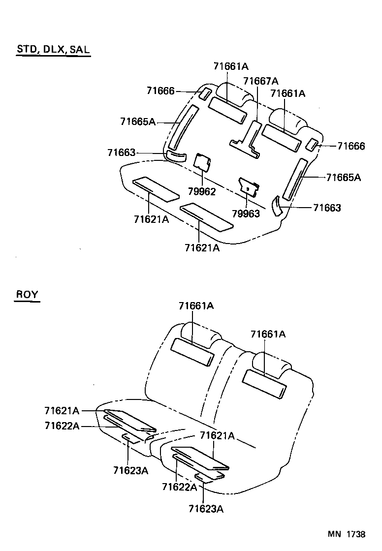  CROWN |  REAR SEAT SEAT TRACK