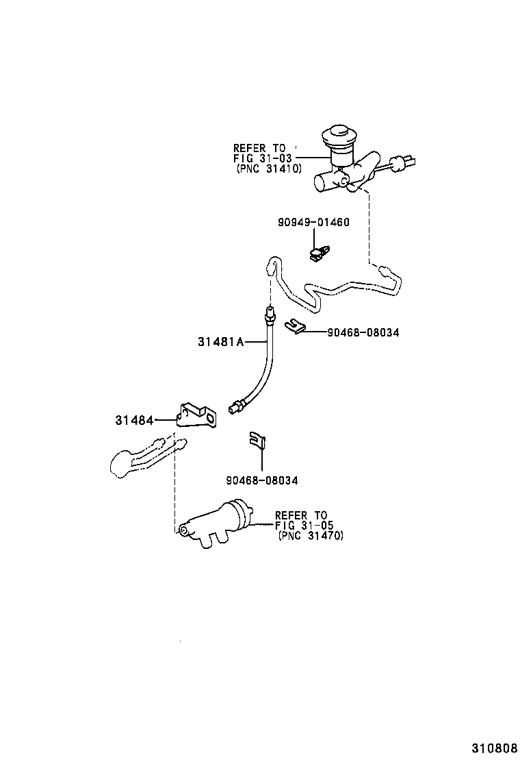  HILUX 2WD |  CLUTCH PEDAL FLEXIBLE HOSE