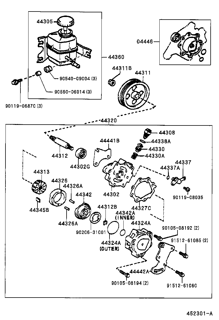  CAMRY JPP SED |  VANE PUMP RESERVOIR POWER STEERING