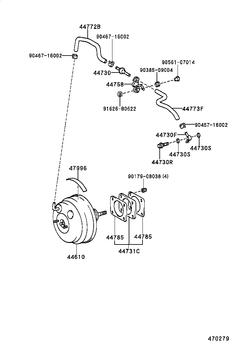  LS400 |  BRAKE BOOSTER VACUUM TUBE