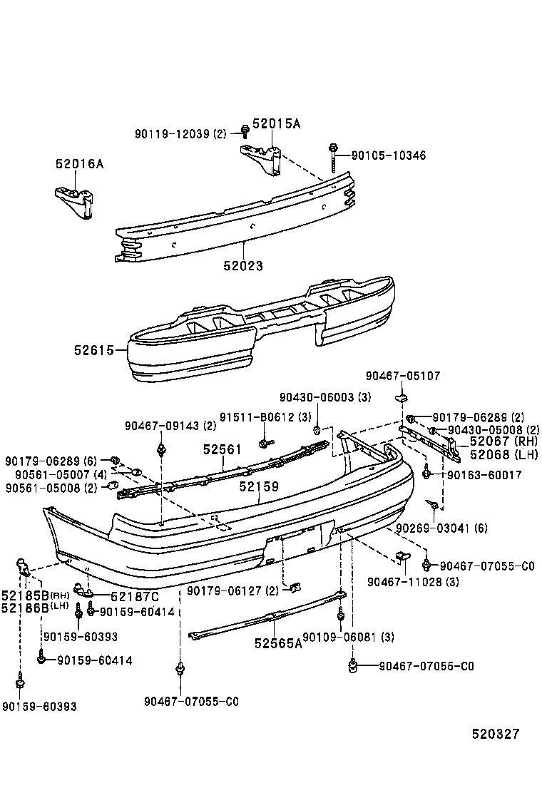  CAMRY NAP SED WG |  REAR BUMPER BUMPER STAY