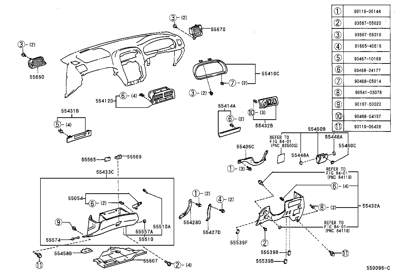  ES300 |  INSTRUMENT PANEL GLOVE COMPARTMENT