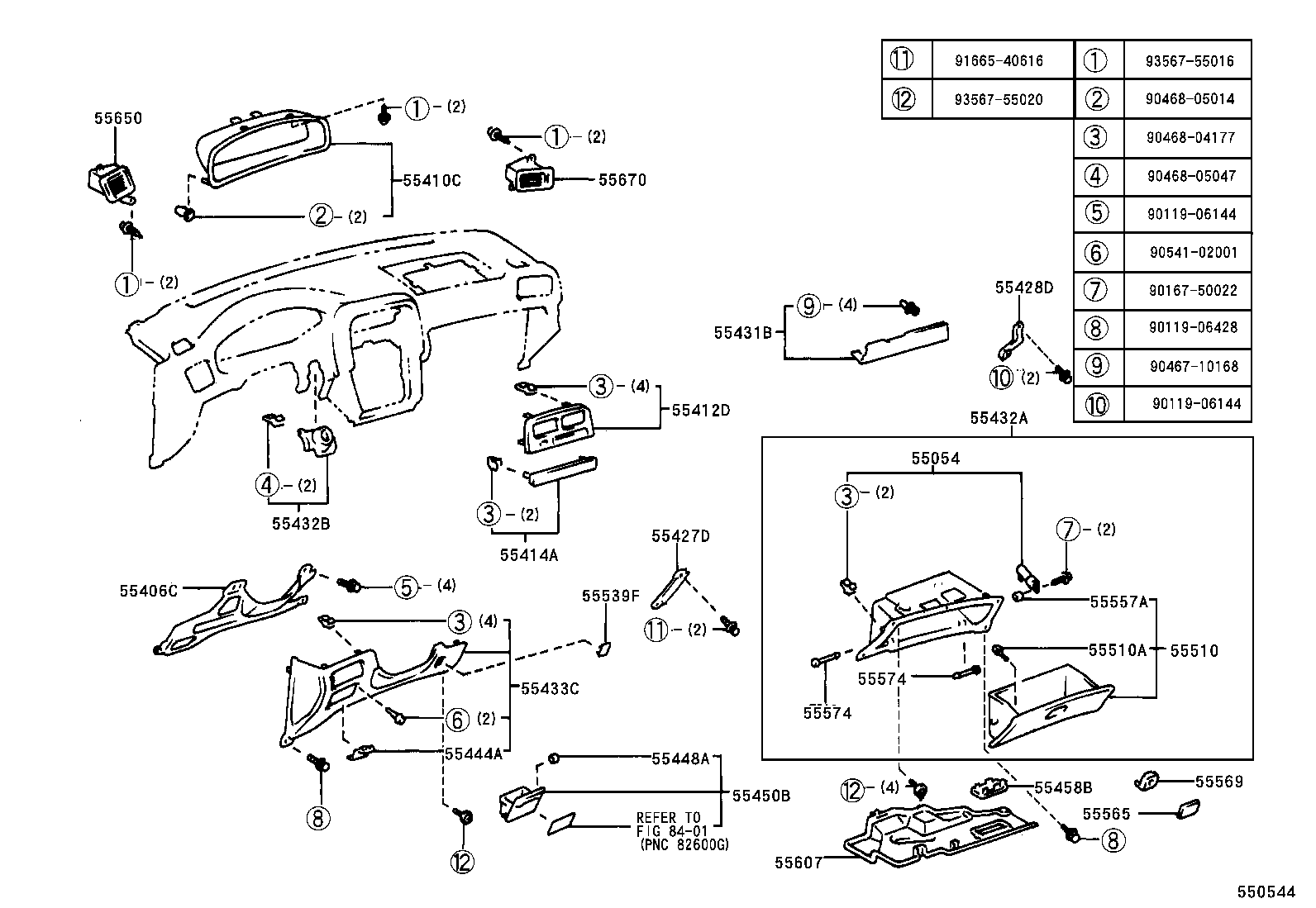  ES300 |  INSTRUMENT PANEL GLOVE COMPARTMENT