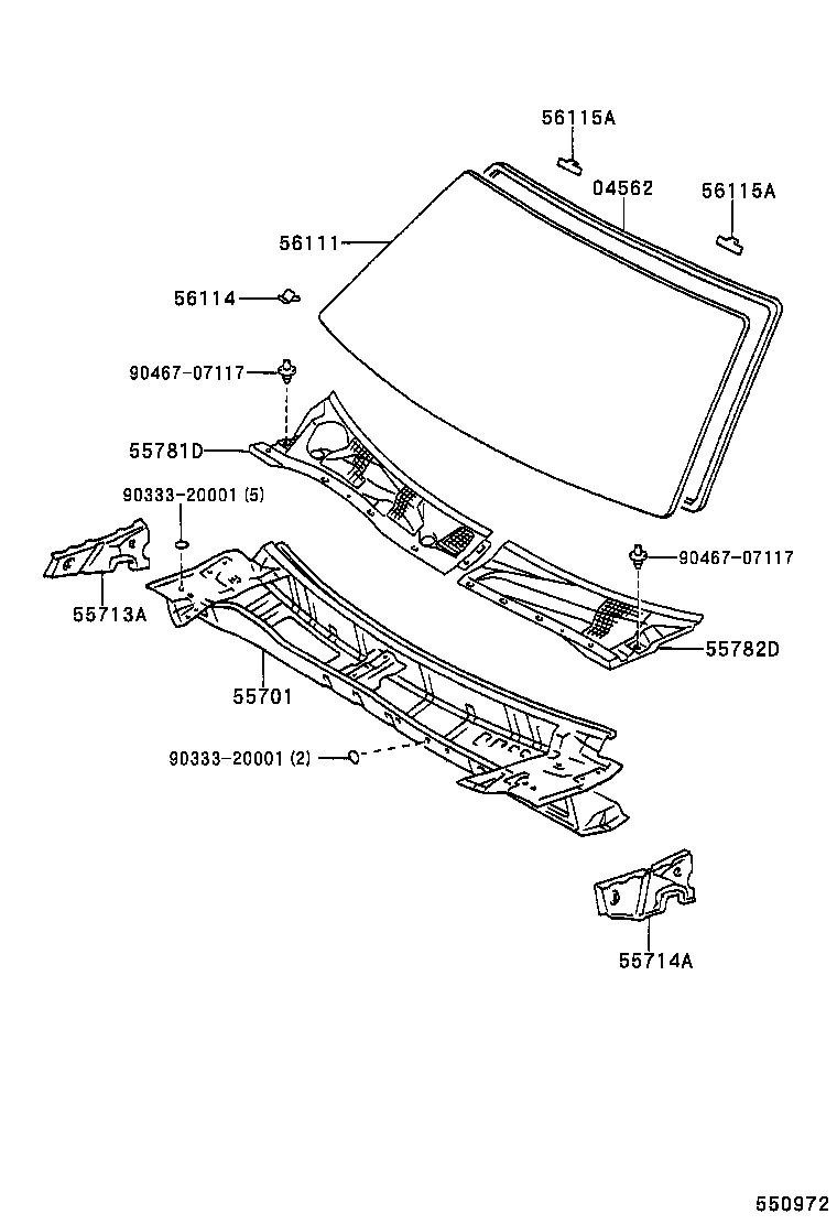  ES300 |  COWL PANEL WINDSHIELD GLASS