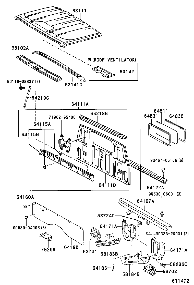  DYNA 150 |  ROOF PANEL BACK PANEL