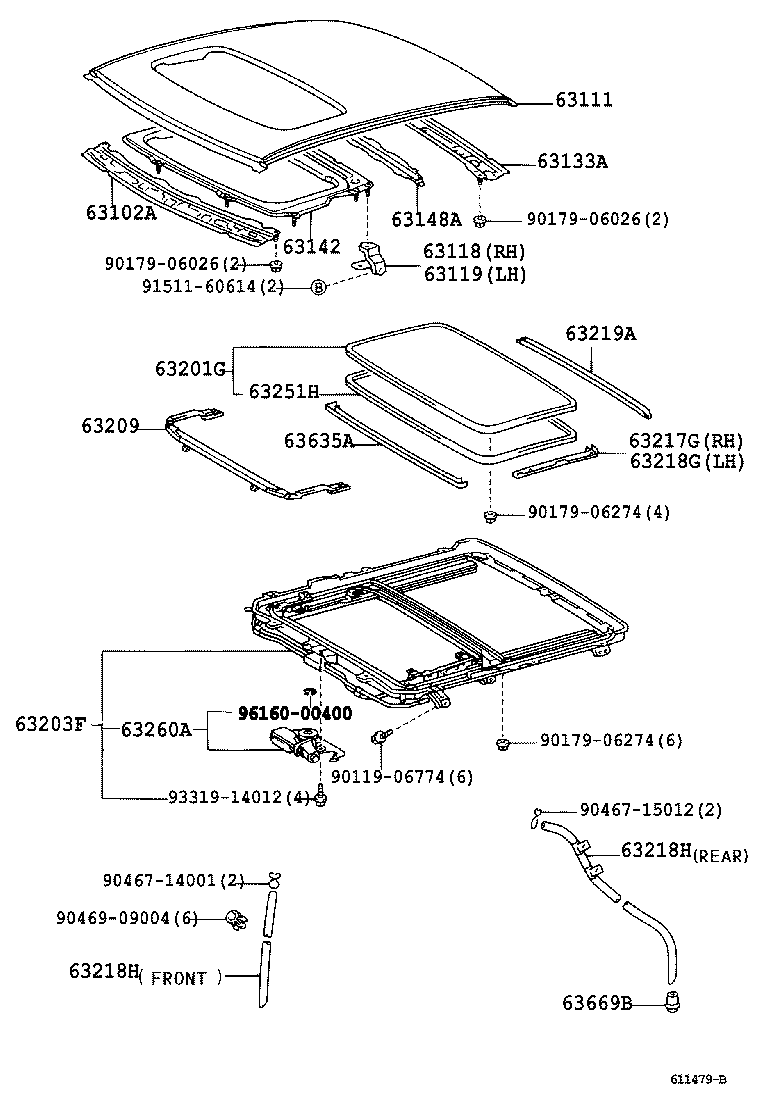  CROWN |  ROOF PANEL BACK WINDOW GLASS