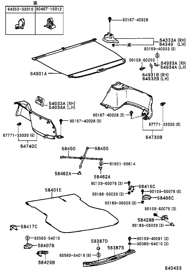  CAMRY NAP SED WG |  DECK BOARD DECK TRIM COVER