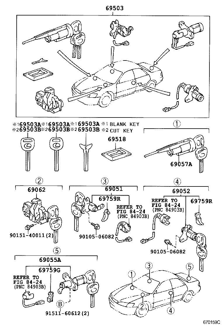  ES300 |  LOCK CYLINDER SET