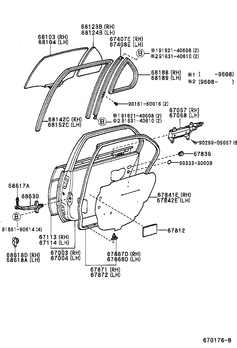  TERCEL |  REAR DOOR PANEL GLASS