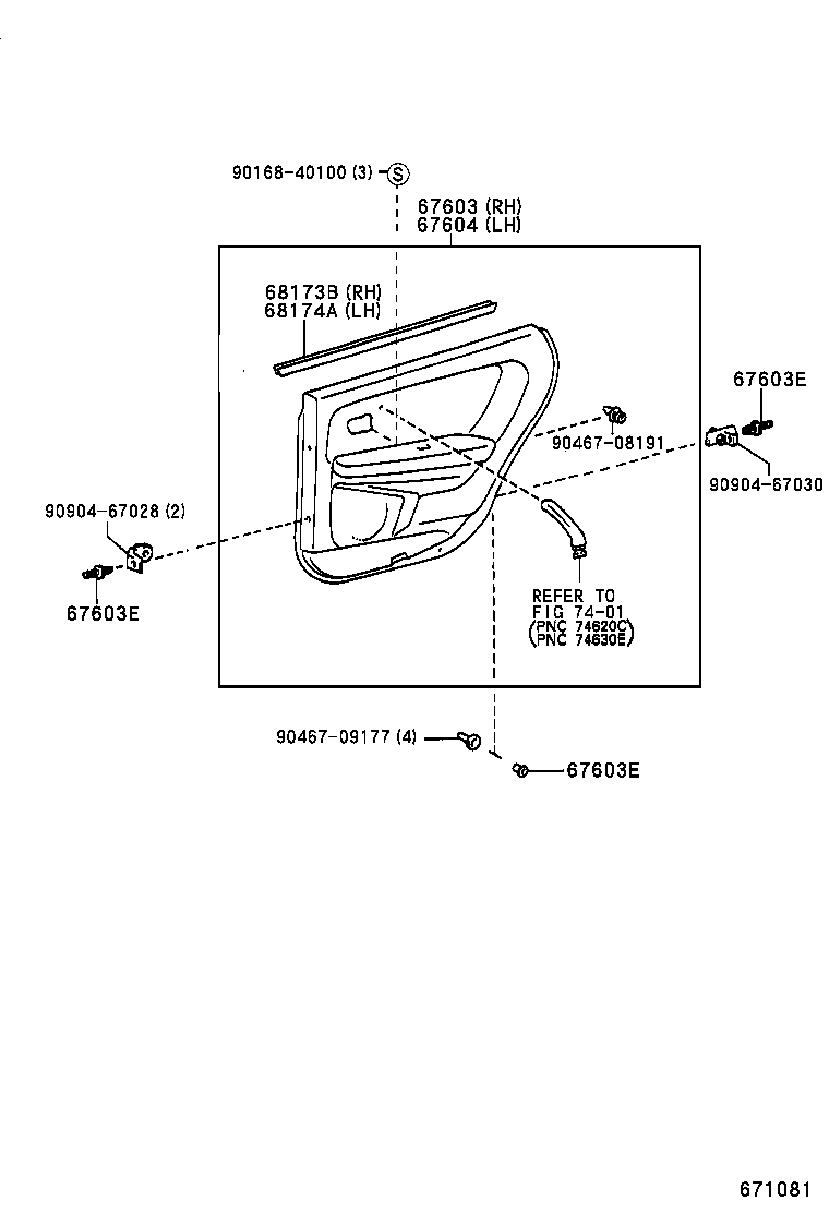  CROWN |  REAR DOOR PANEL GLASS