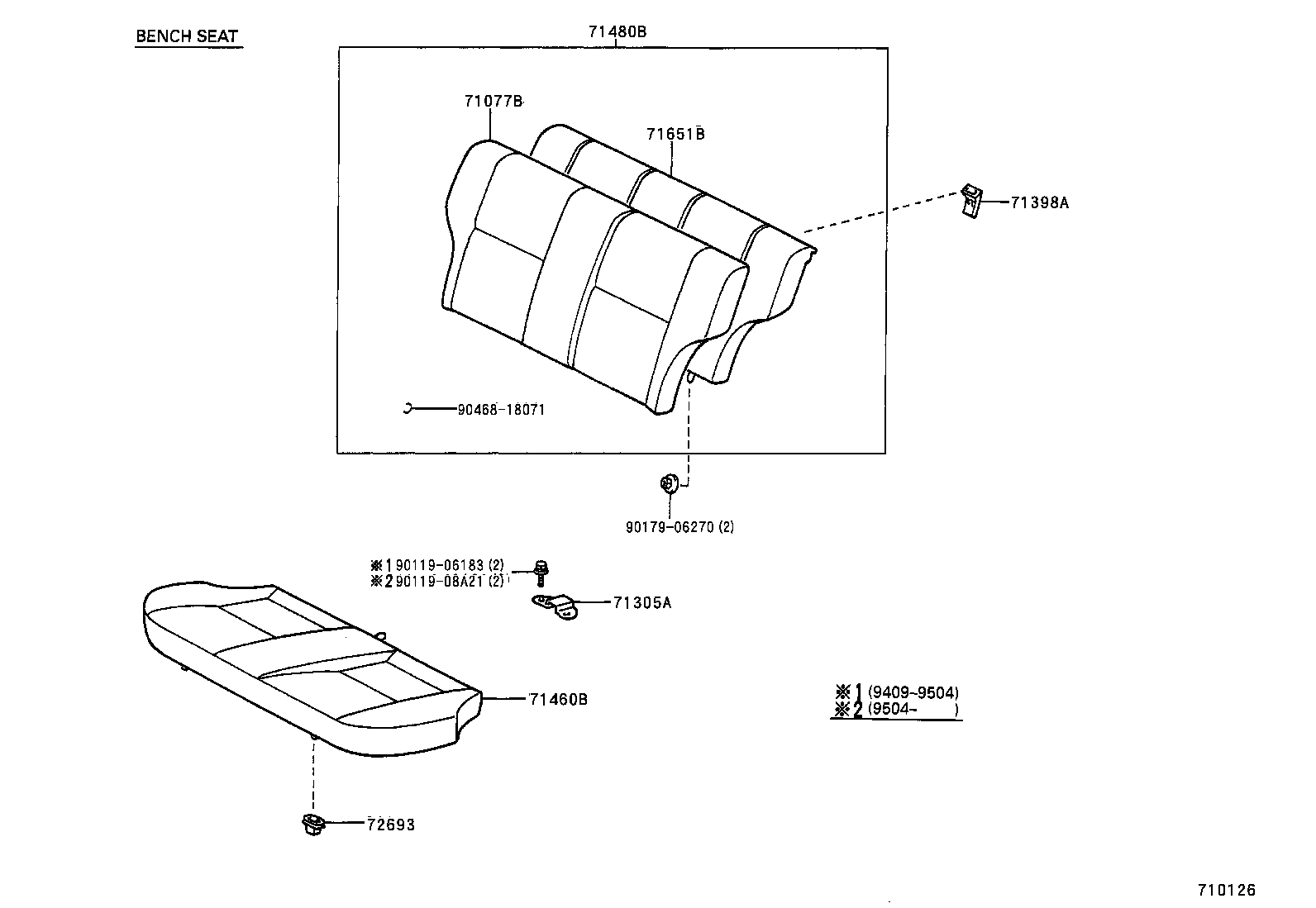  TERCEL |  REAR SEAT SEAT TRACK