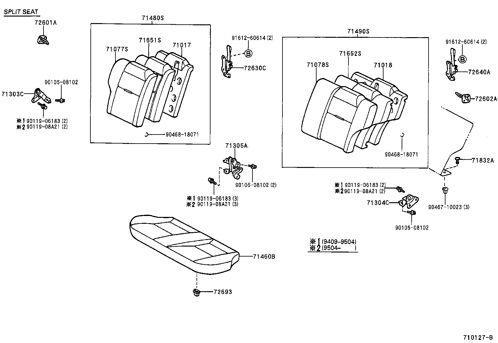  TERCEL |  REAR SEAT SEAT TRACK