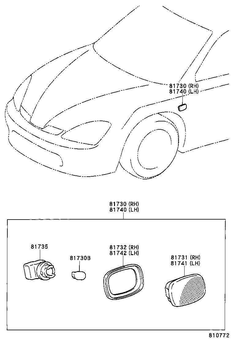  PRIUS |  SIDE TURN SIGNAL LAMP OUTER MIRROR LAMP