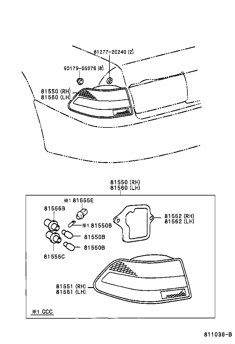  ES300 |  REAR COMBINATION LAMP