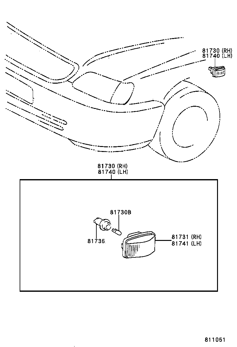  CROWN |  SIDE TURN SIGNAL LAMP OUTER MIRROR LAMP