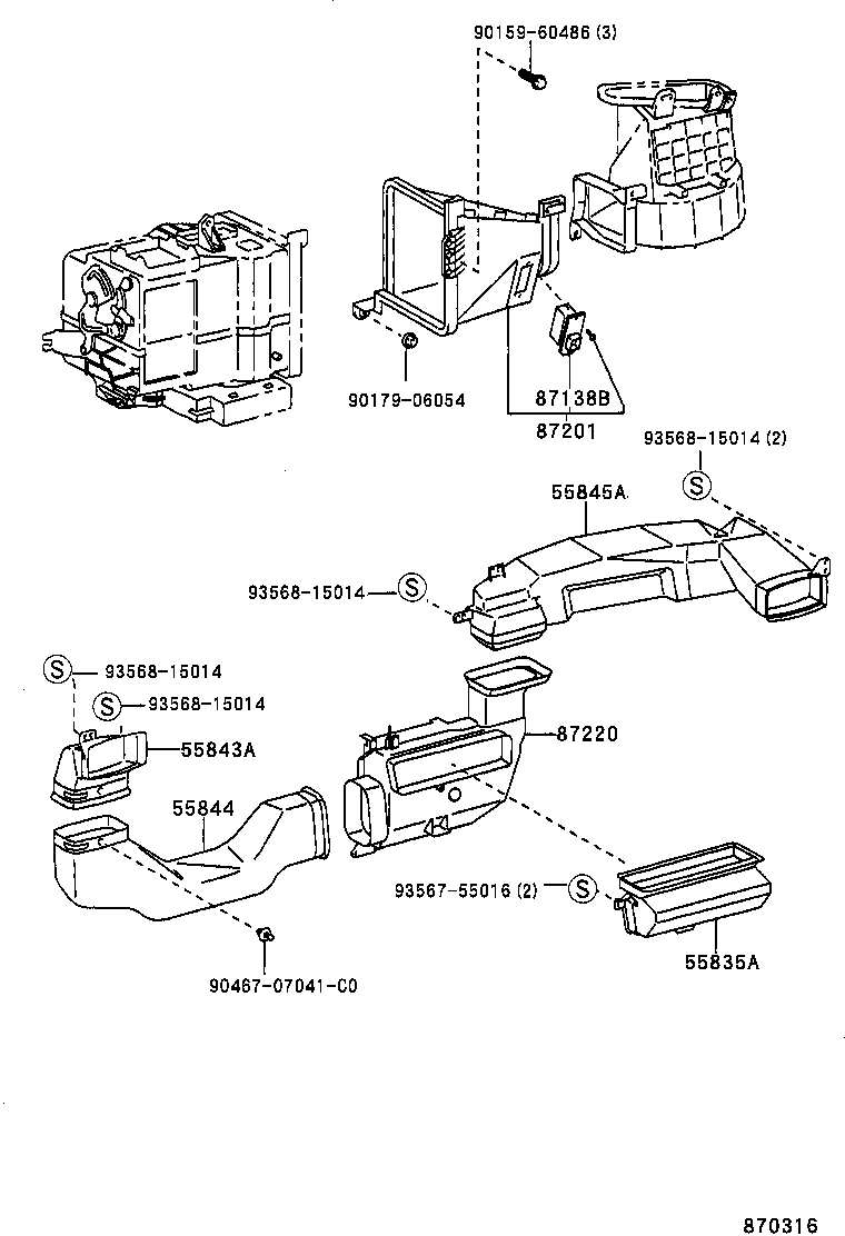  TERCEL |  HEATING AIR CONDITIONING CONTROL AIR DUCT