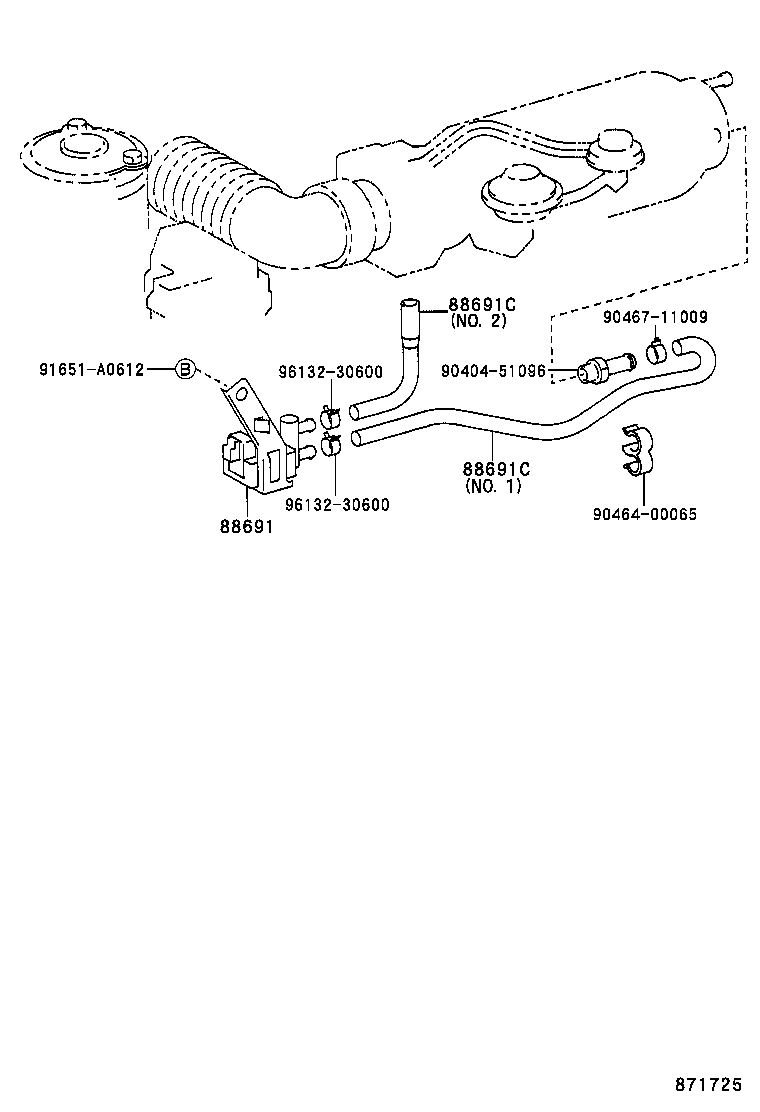  MR2 |  HEATING AIR CONDITIONING VACUUM PIPING